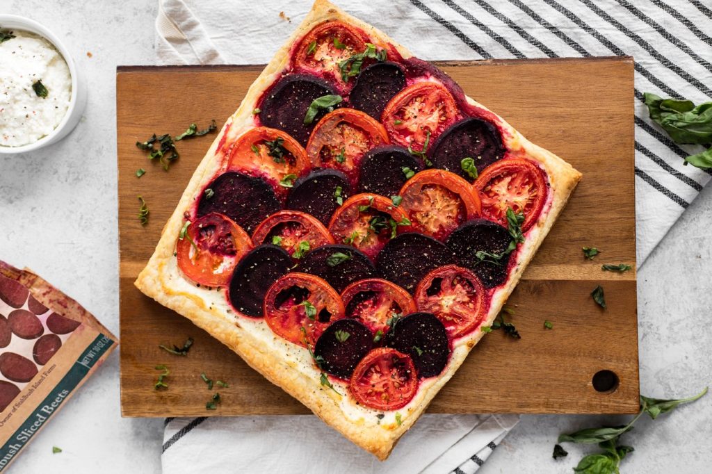 Tomato Beet Ricotta Tart