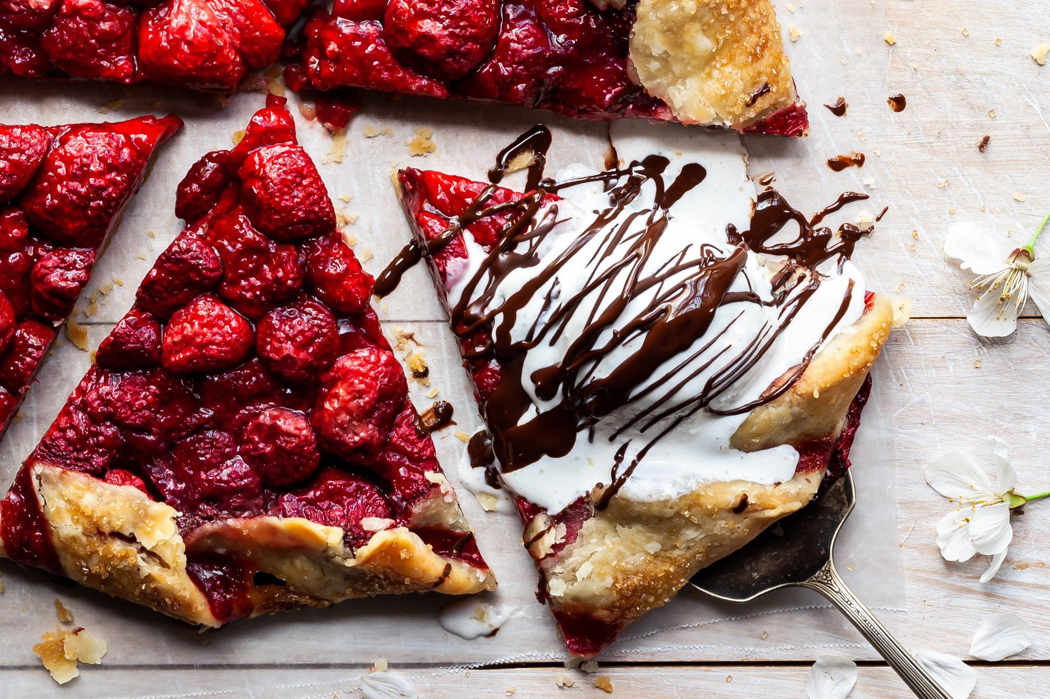 Close Up Slice of Strawberry Galette by Bronwyn Fraser – Landscape Stahlbush Strawberry Galette