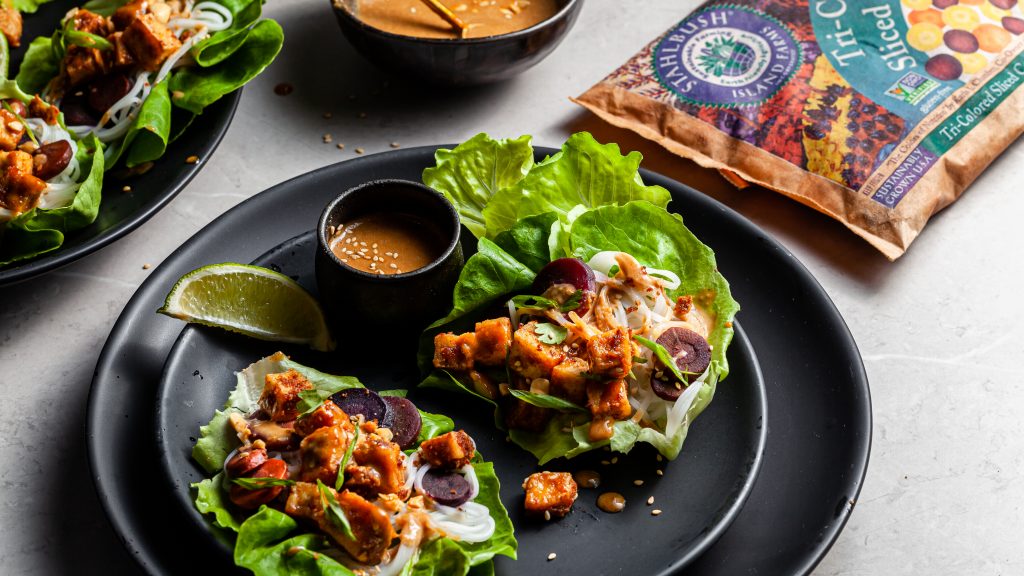 Peanut Carrot Lettuce Wraps