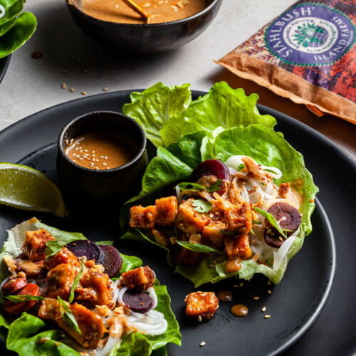 Peanut Carrot Lettuce Wraps