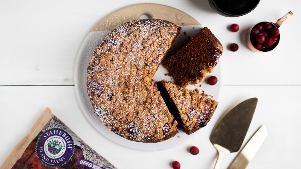 Gingerbread Cranberry Snack Cake