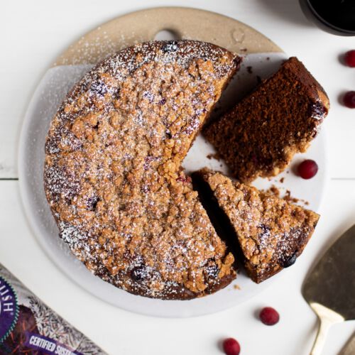 Gingerbread Cranberry Snack Cake