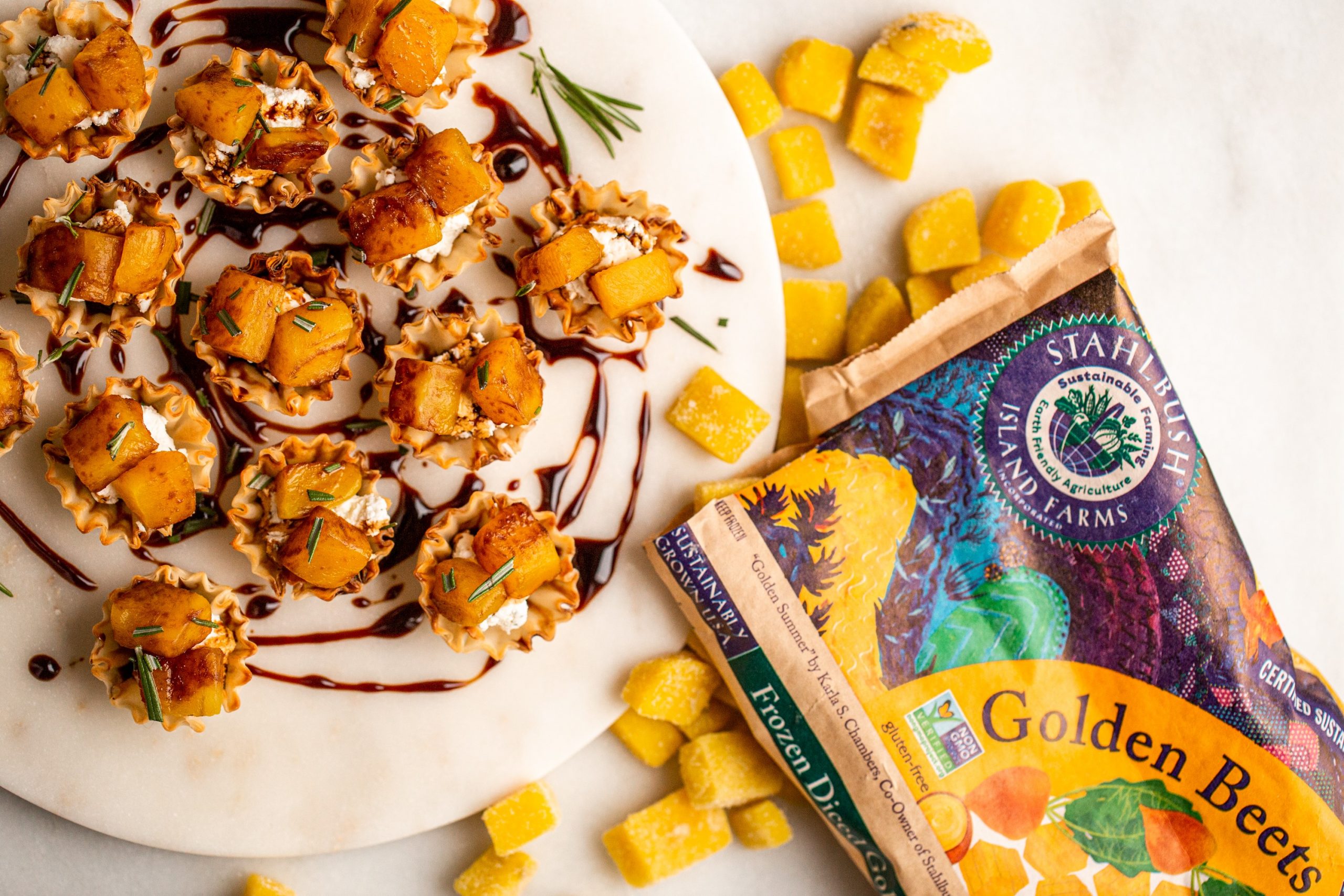 Golden BEet Tartlets landscape Roasted Golden Beet Tartlets