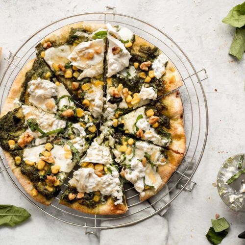 Spinach Pesto Pizza