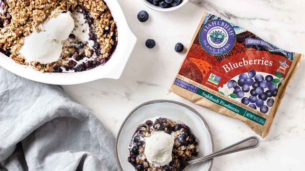 Gluten Free Blueberry Crisp Stahlbush Island Farms Frozen Blueberries