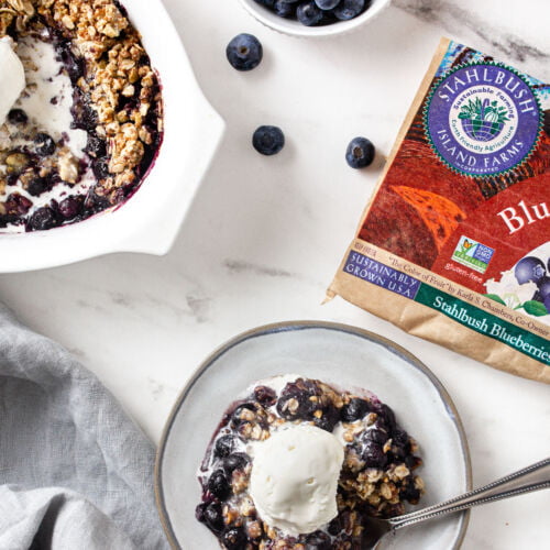 Gluten Free Blueberry Crisp Stahlbush Island Farms Frozen Blueberries