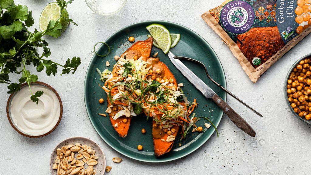 Thai Stuffed Sweet Potatoes