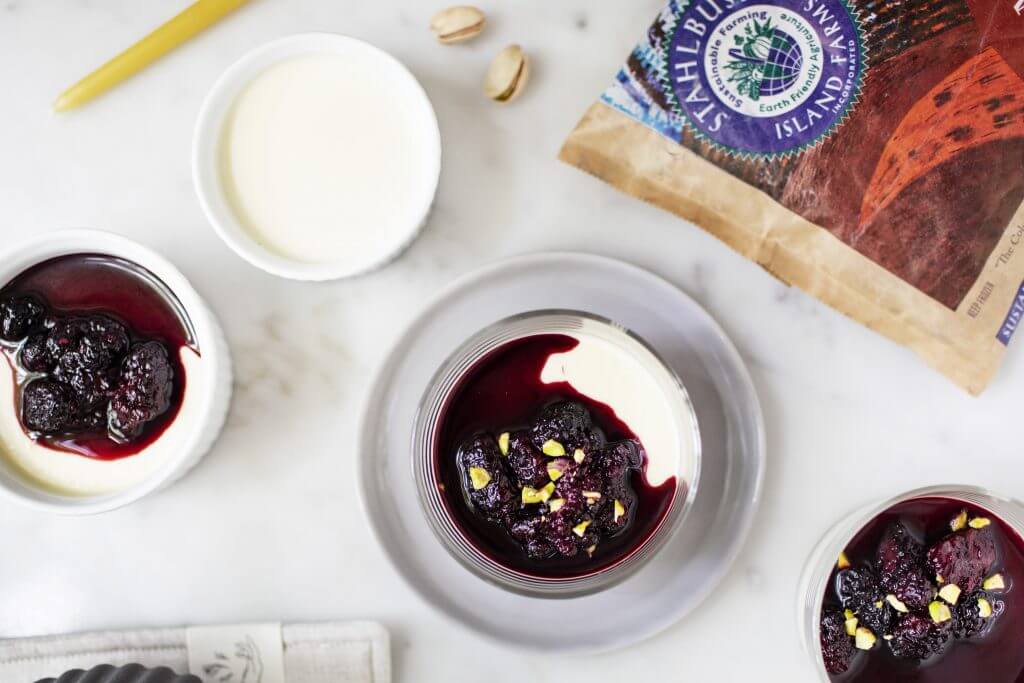 Cardamom Blackberry Panna Cotta
