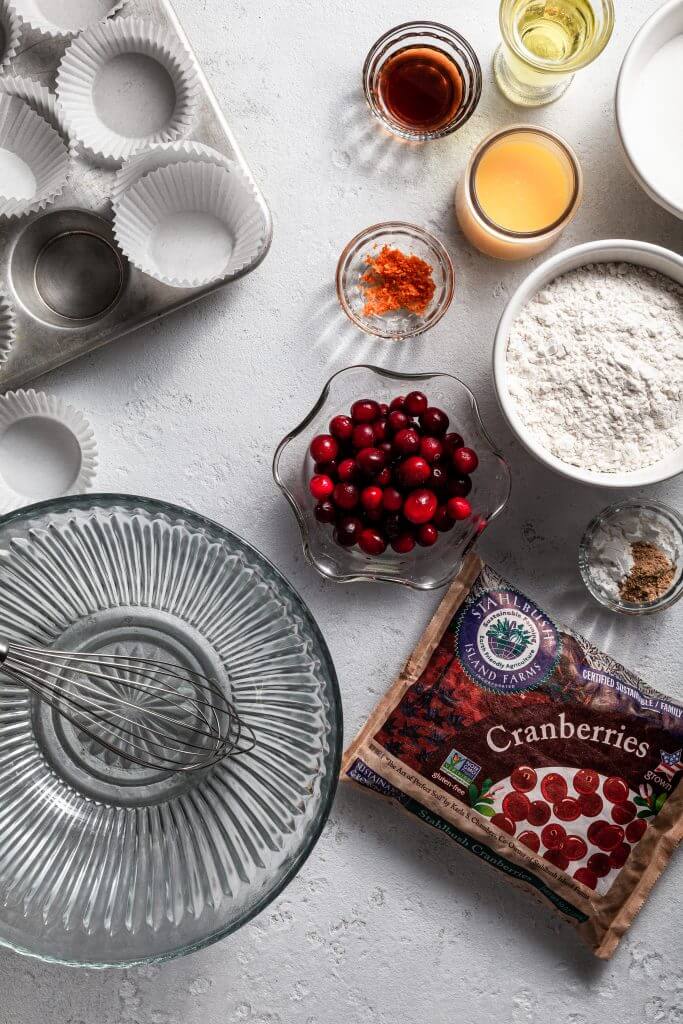 Vegan Cranberry Orange Cupcakes with Brown Sugar Stahlbush Island Farms Frozen Cranberry