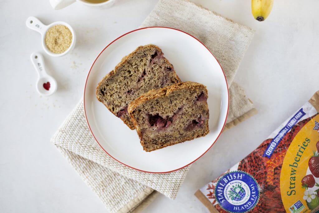 Roasted Strawberry Banana Bread
