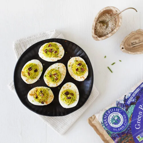 Spring Pea Deviled Eggs