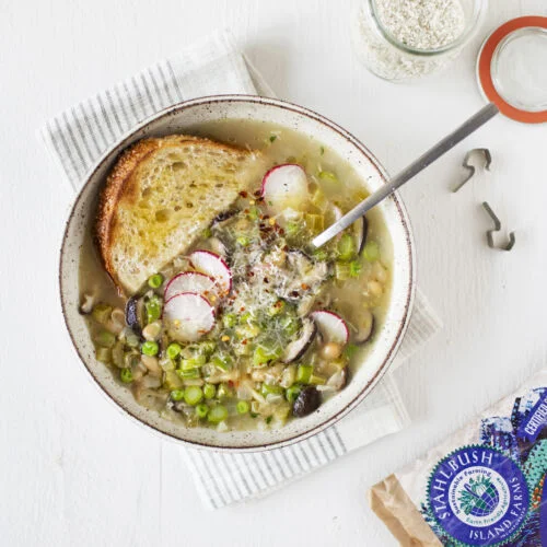 Spring Vegetable White Bean Soup