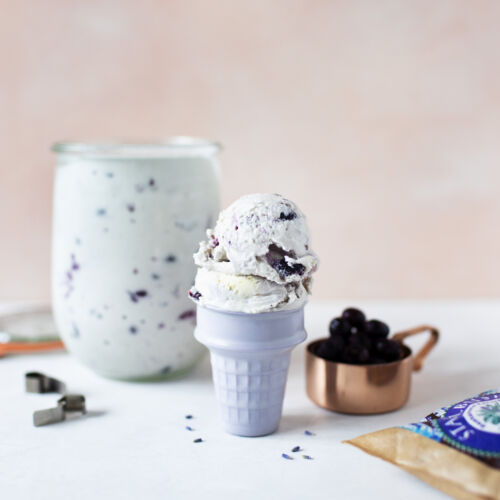 Roasted Blueberry Lavender Ice Cream