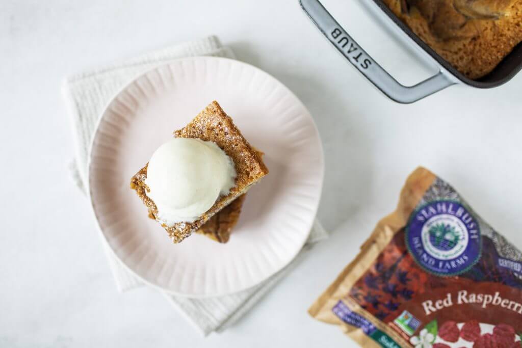 Raspberry Peach Snack Cake