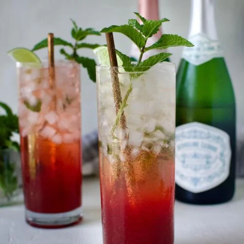 Marion blackberry champagne mojitos
