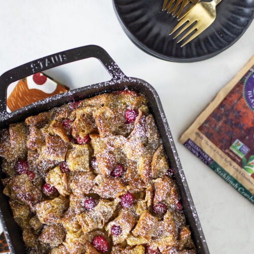 Eggnog Cranberry Bread Pudding
