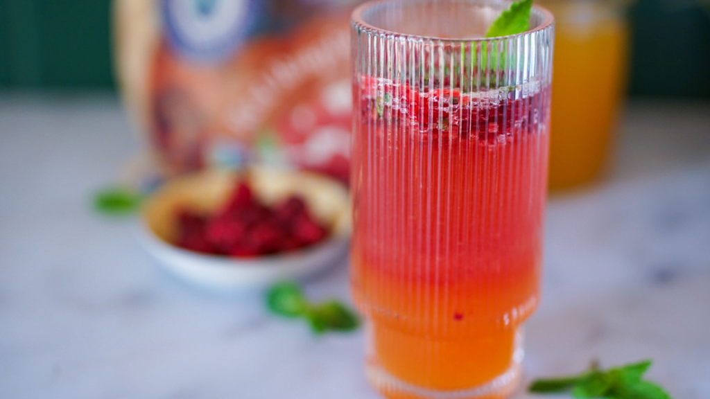 non-alcoholic raspberry passion fruit mocktails