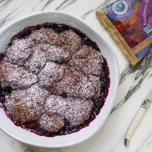chocolate mixed berry cobbler