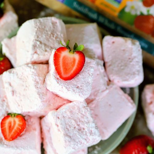 strawberry marshmallows made with Stahlbush Island Farms frozen berries