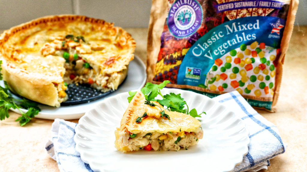chicken pot pie with Stahlbush Island Farms Classic Mixed Veggies
