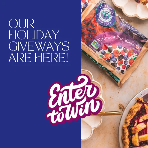 holiday giveaway 2024 for Stahlbush Island Farms