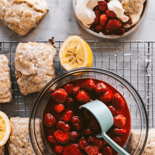 lemon poppyseed strawberry shortcakes