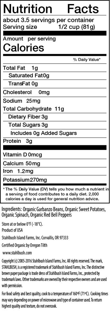 Stahlbush Mediterranean Blend Nutrition