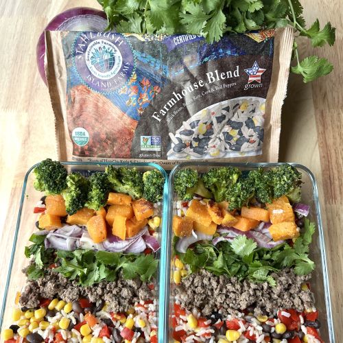 meal prep with Stahlbush Island Farms' Farmhouse Blend
