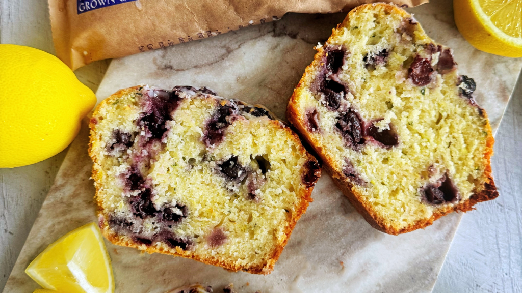 slices of lemon blueberry zucchini bread