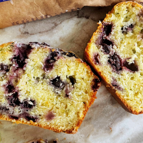 slices of lemon blueberry zucchini bread